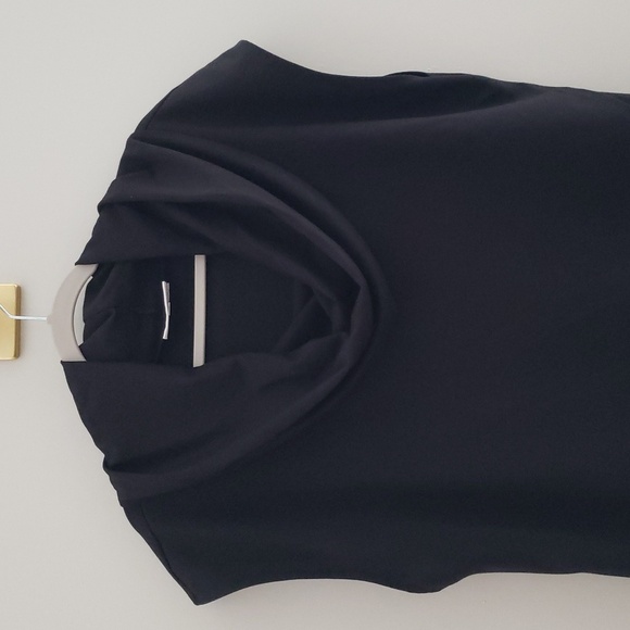 Bryn Walker Women Lavinia Tunic Top Medium Black Cowl Neck Lagenlook Minimalist - Picture 2 of 15